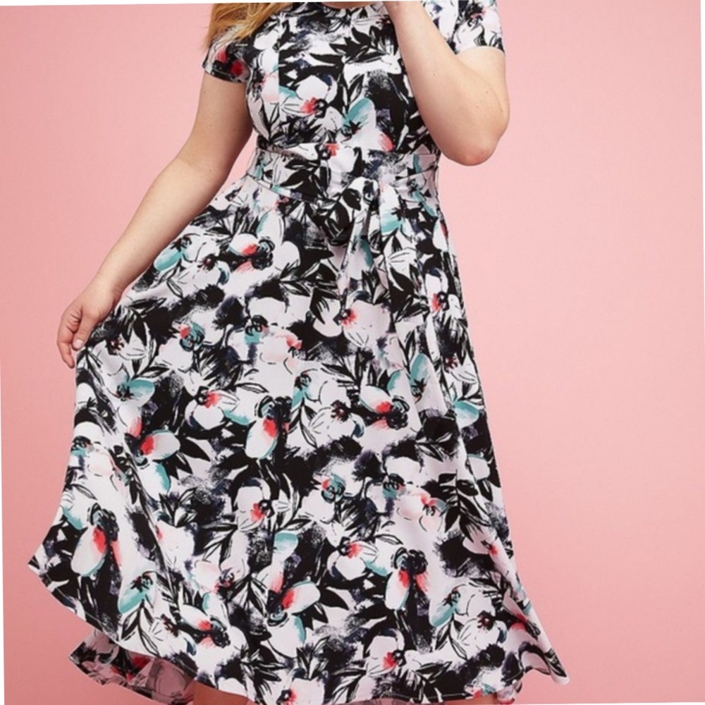 Lane Bryant Floral Belted Hi-low Maxi Dress 20